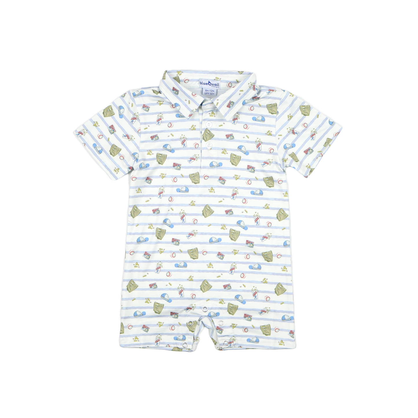 7th Inning Stretch Polo Short Sleeve Romper