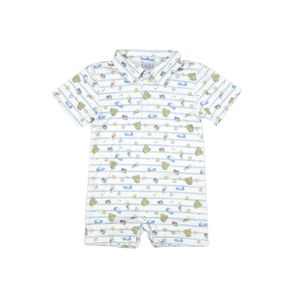 7th Inning Stretch Polo Short Sleeve Romper