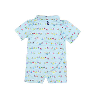 Boat Race Polo Short Sleeve Romper