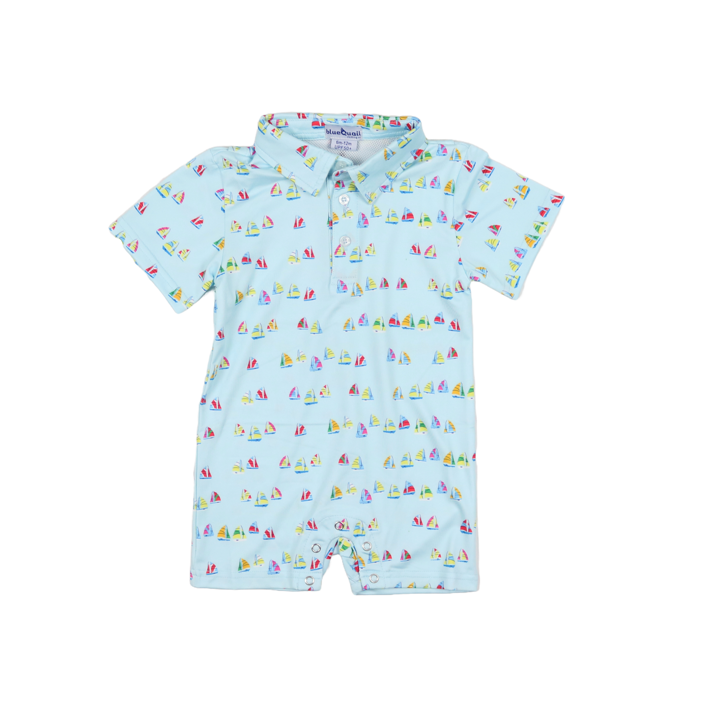 Boat Race Polo Short Sleeve Romper