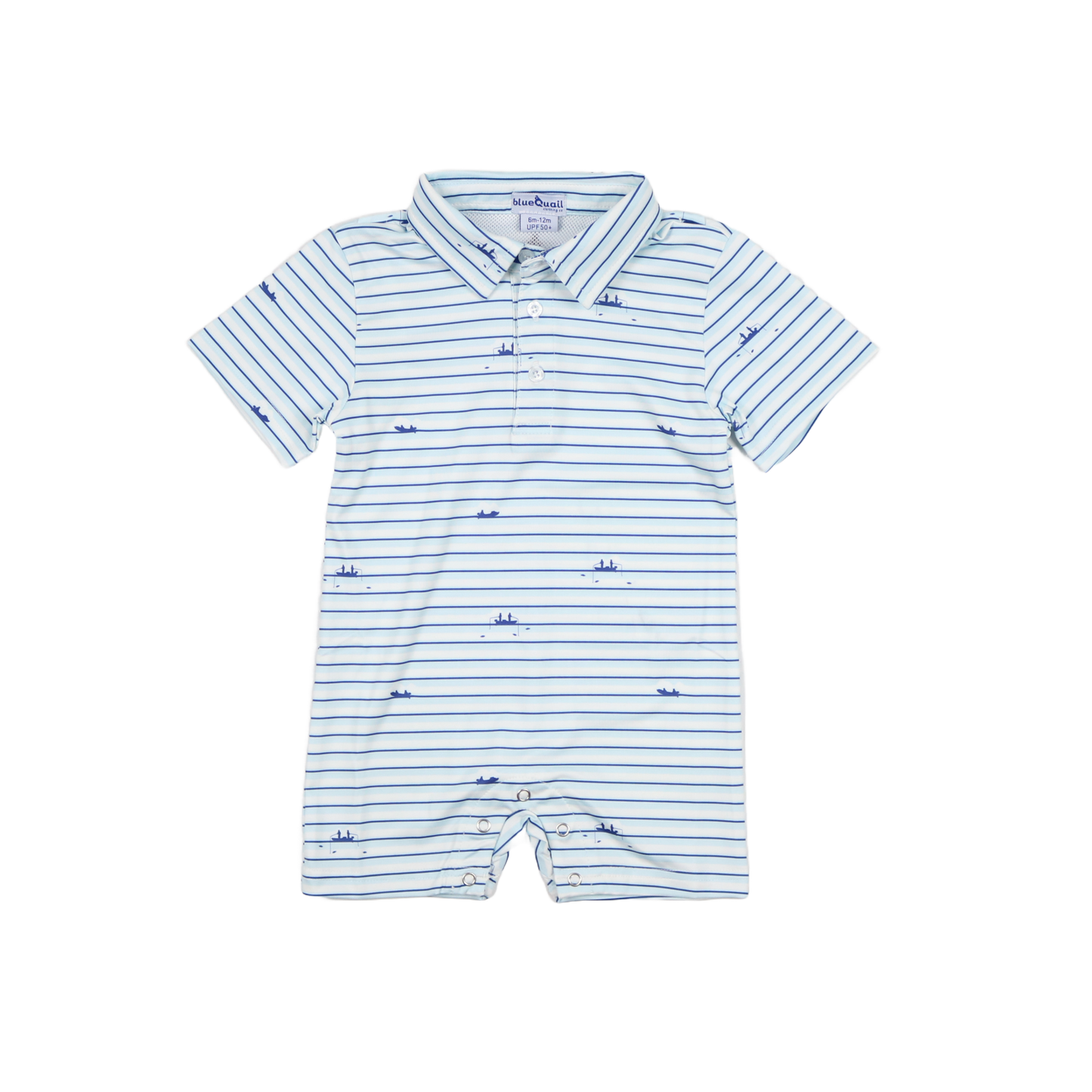 Gone Fishin' Polo Short Sleeve Romper