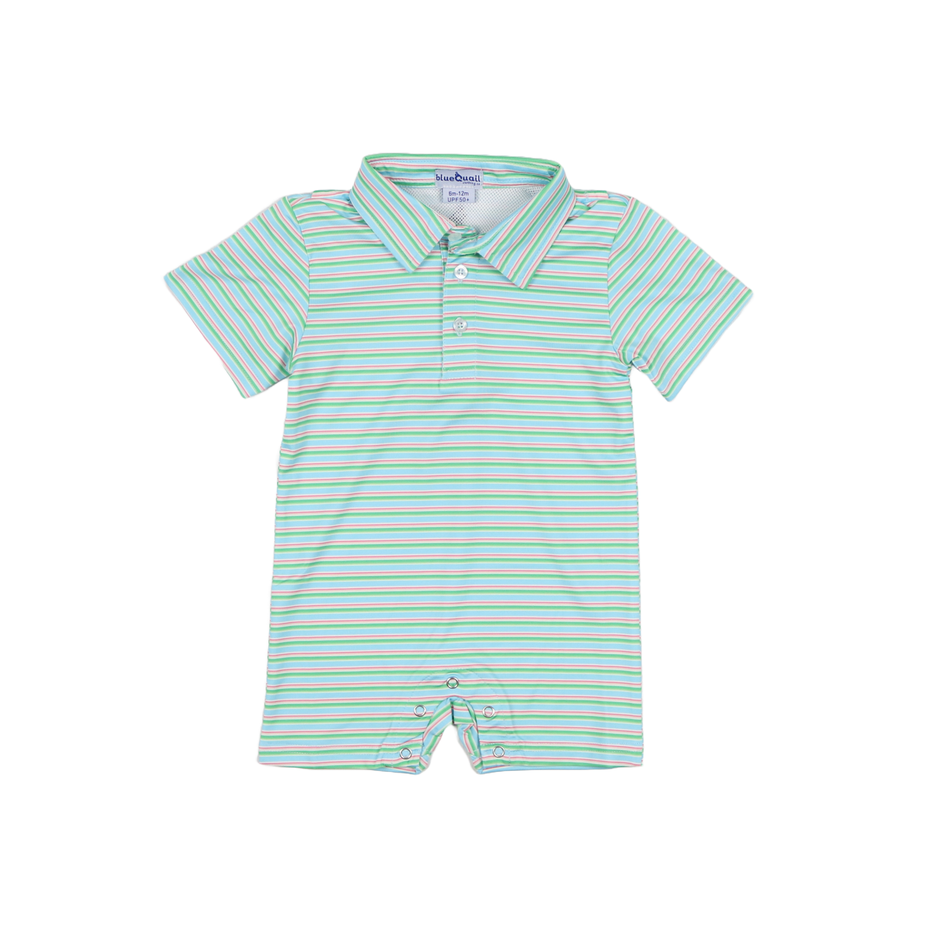 Sherbet Stripe Polo Short Sleeve Romper - Everyday Collection