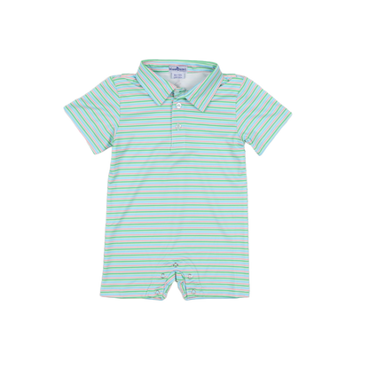 Sherbet Stripe Polo Short Sleeve Romper