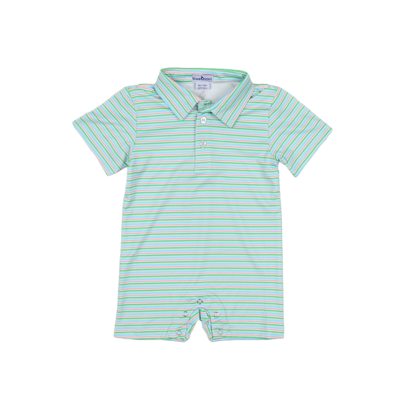Sherbet Stripe Polo Short Sleeve Romper - Everyday Collection