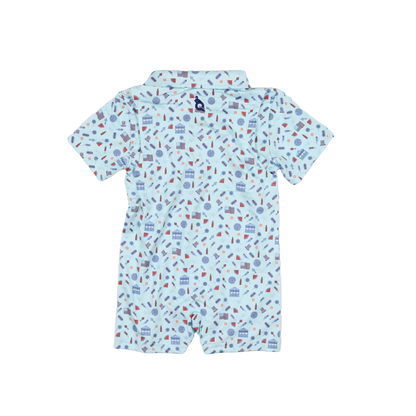 Stars & Stripes Polo Short Sleeve Romper