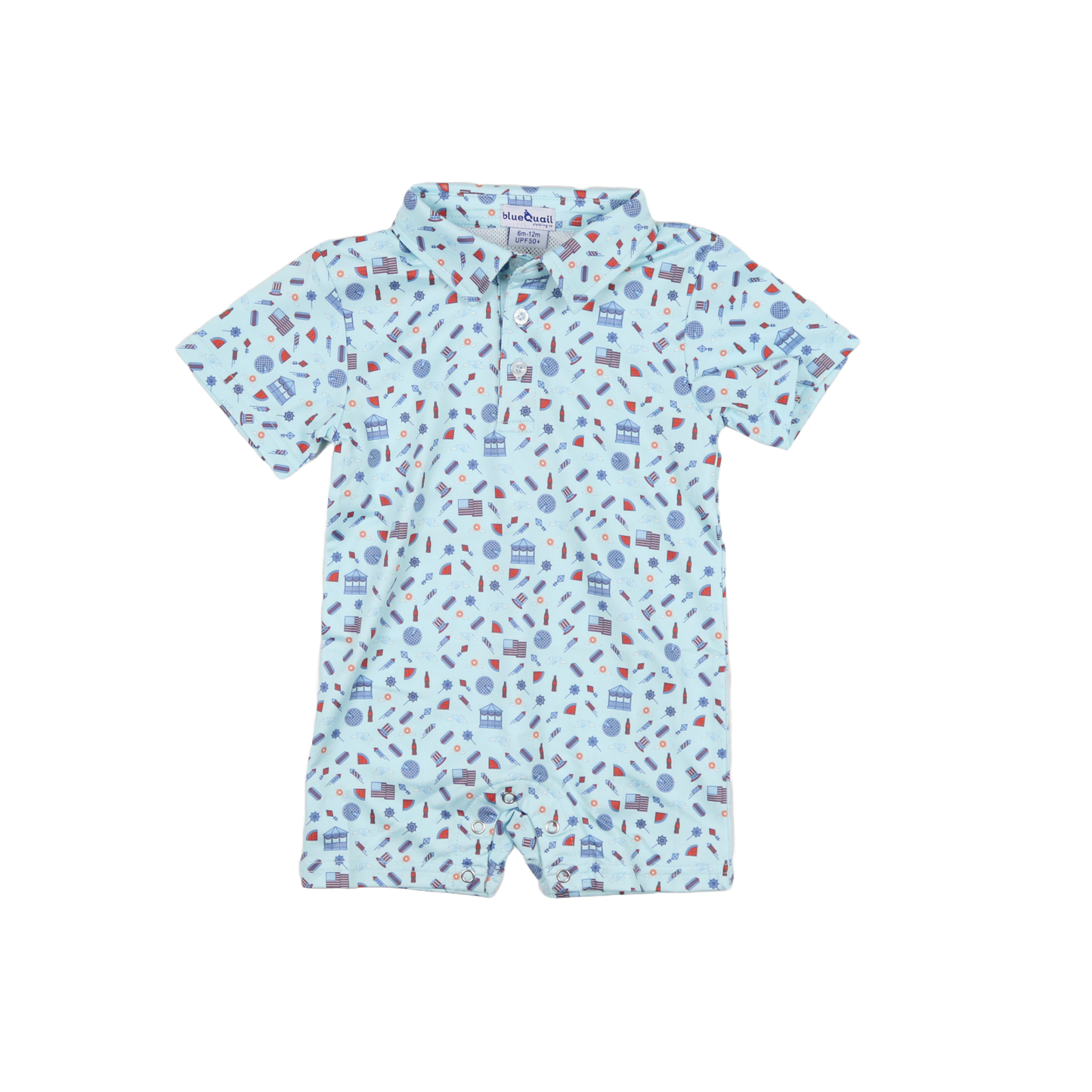 Stars & Stripes Polo Short Sleeve Romper