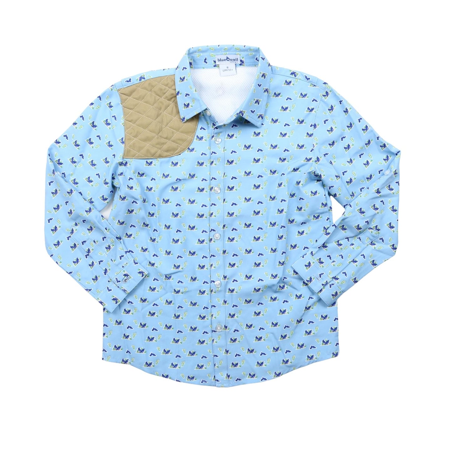 Quail Woodblock Long Sleeve Shirt