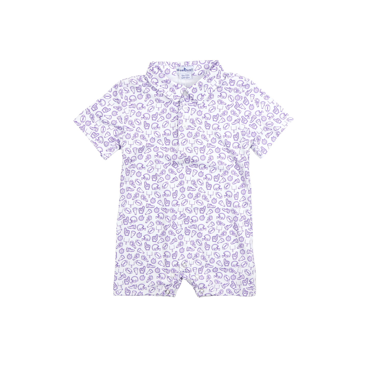 Kickoff Purple Polo Short Sleeve Romper