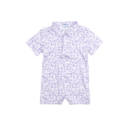Kickoff Purple Polo Short Sleeve Romper
