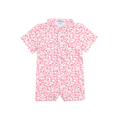 Kickoff Red Polo Short Sleeve Romper