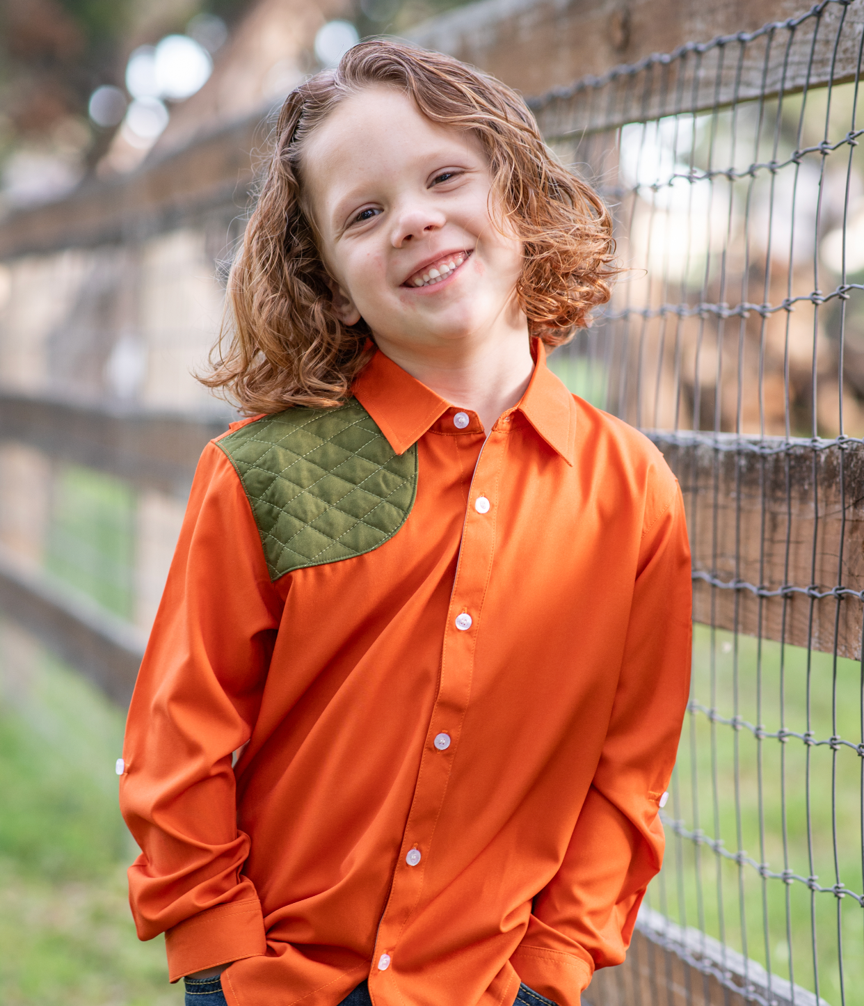 Blaze Orange & Green Long Sleeve Shirt