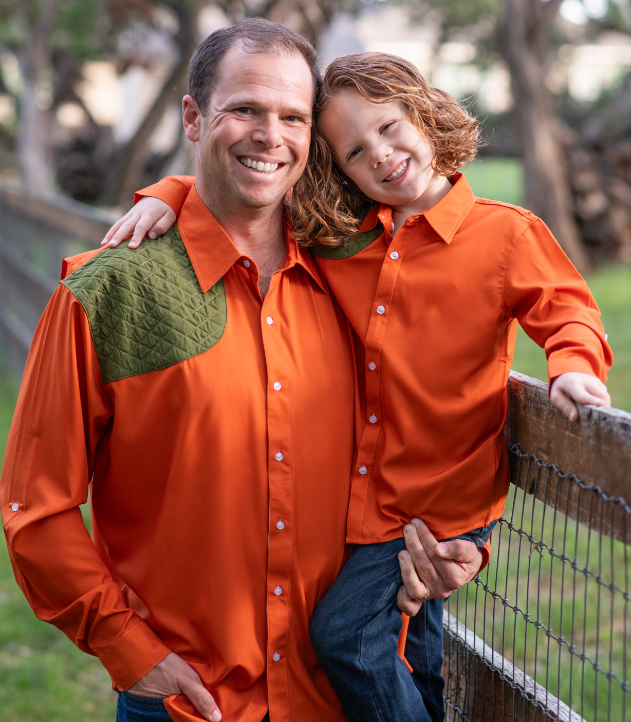 Blaze Orange & Green Long Sleeve Shirt