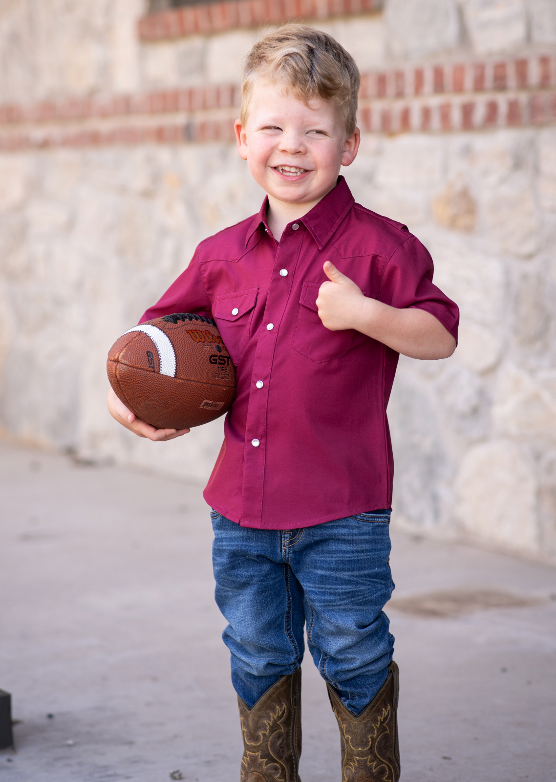 Gameday Maroon Pearl Snap Short Sleeve Shirt