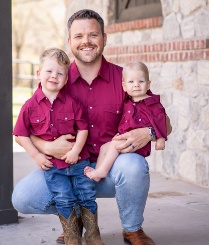 Gameday Maroon Pearl Snap Short Sleeve Shirt