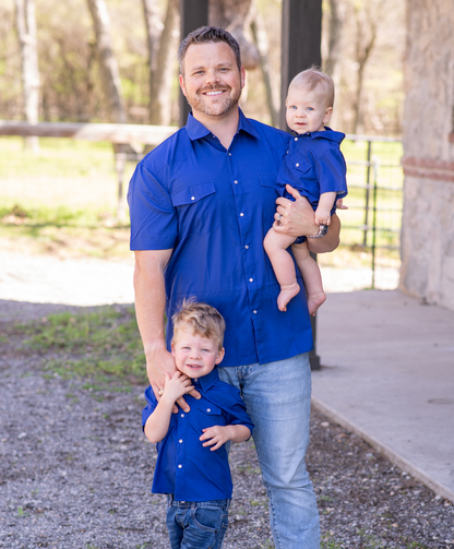 Men's - Gameday Navy Pearl Snap Short Sleeve Shirt