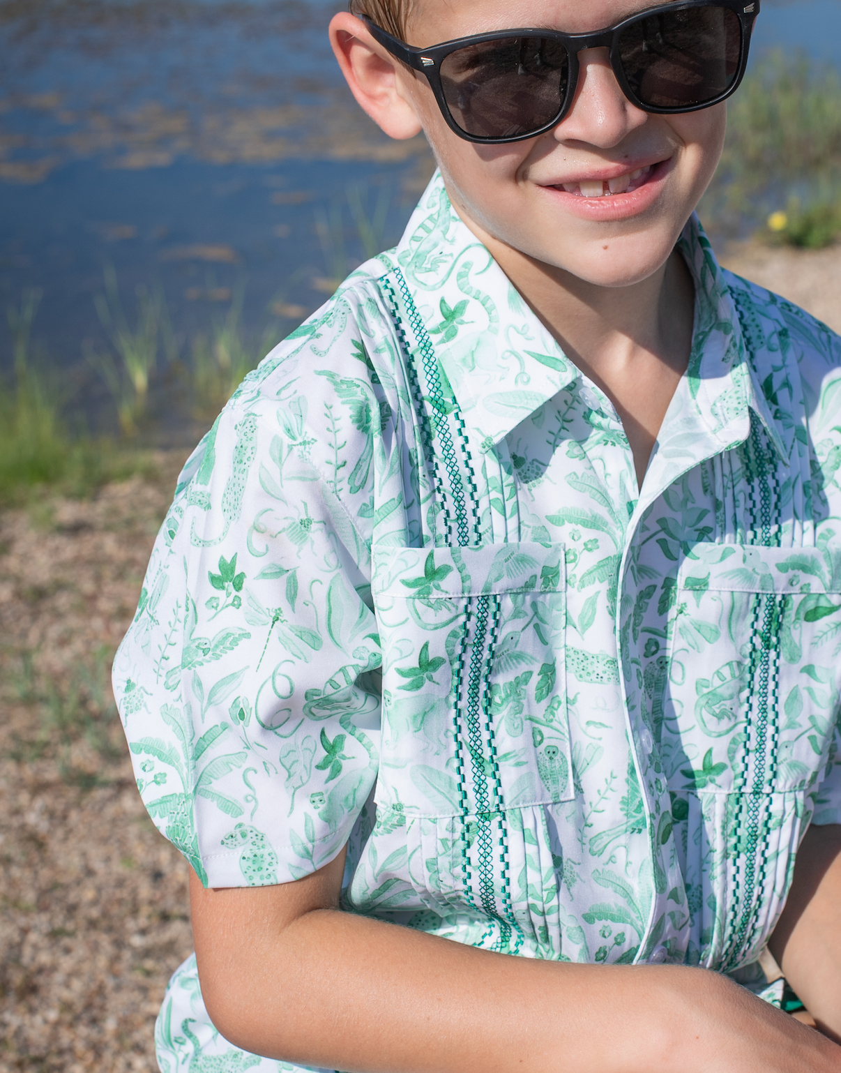 Guayabera - Jade Jungle Short Sleeve Shirt