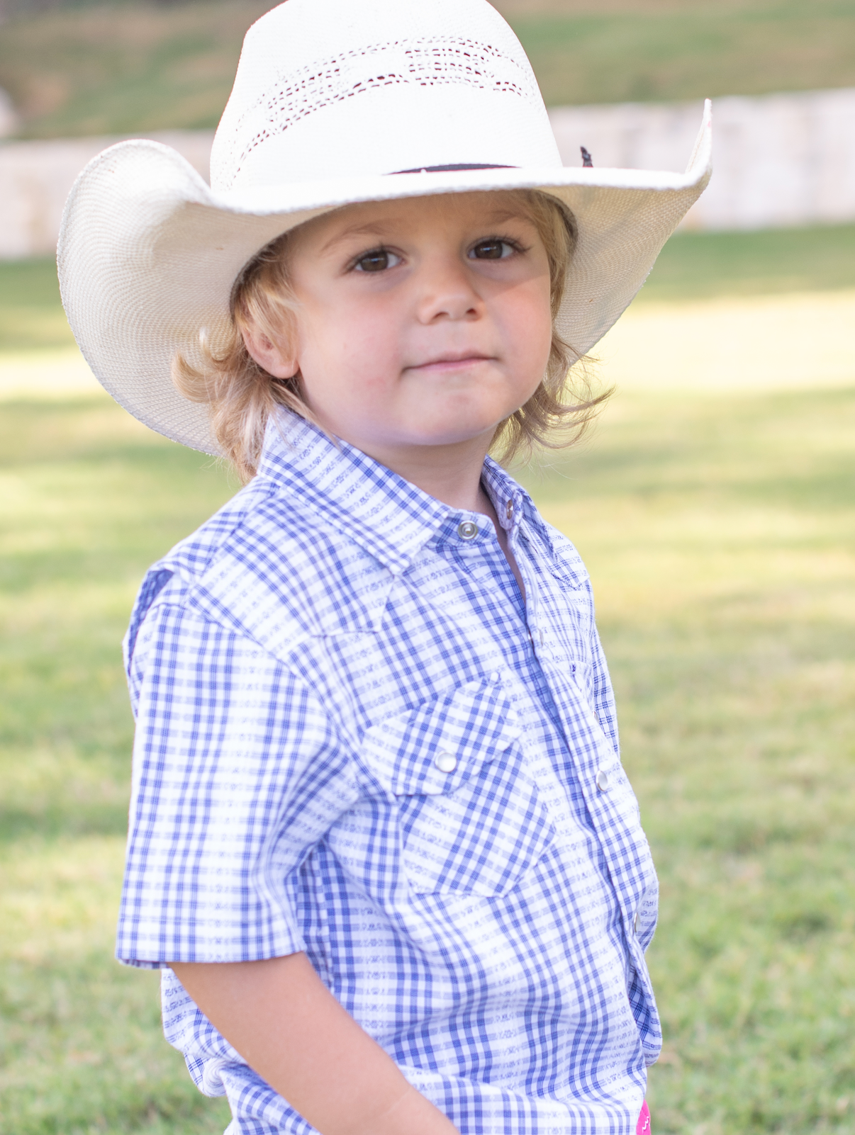 Navy Plaid Pearl Snap Short Sleeve Shirt