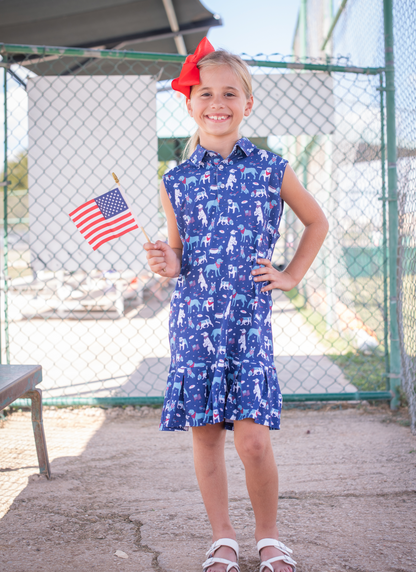 Yankee Doodle Dogs Polo Sleeveless Dress