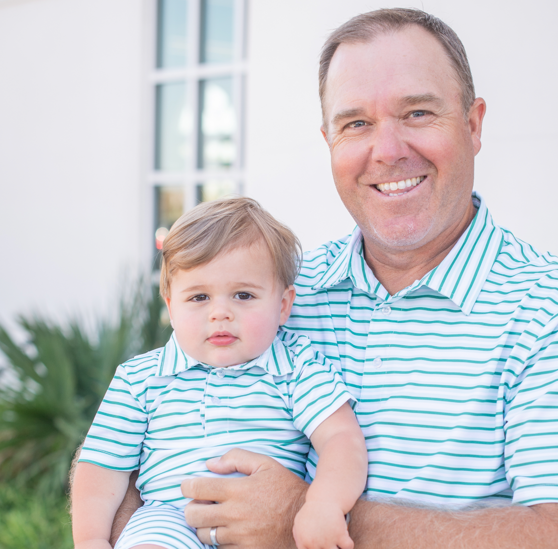 Men's - Emerald Stripe Polo Short Sleeve Shirt