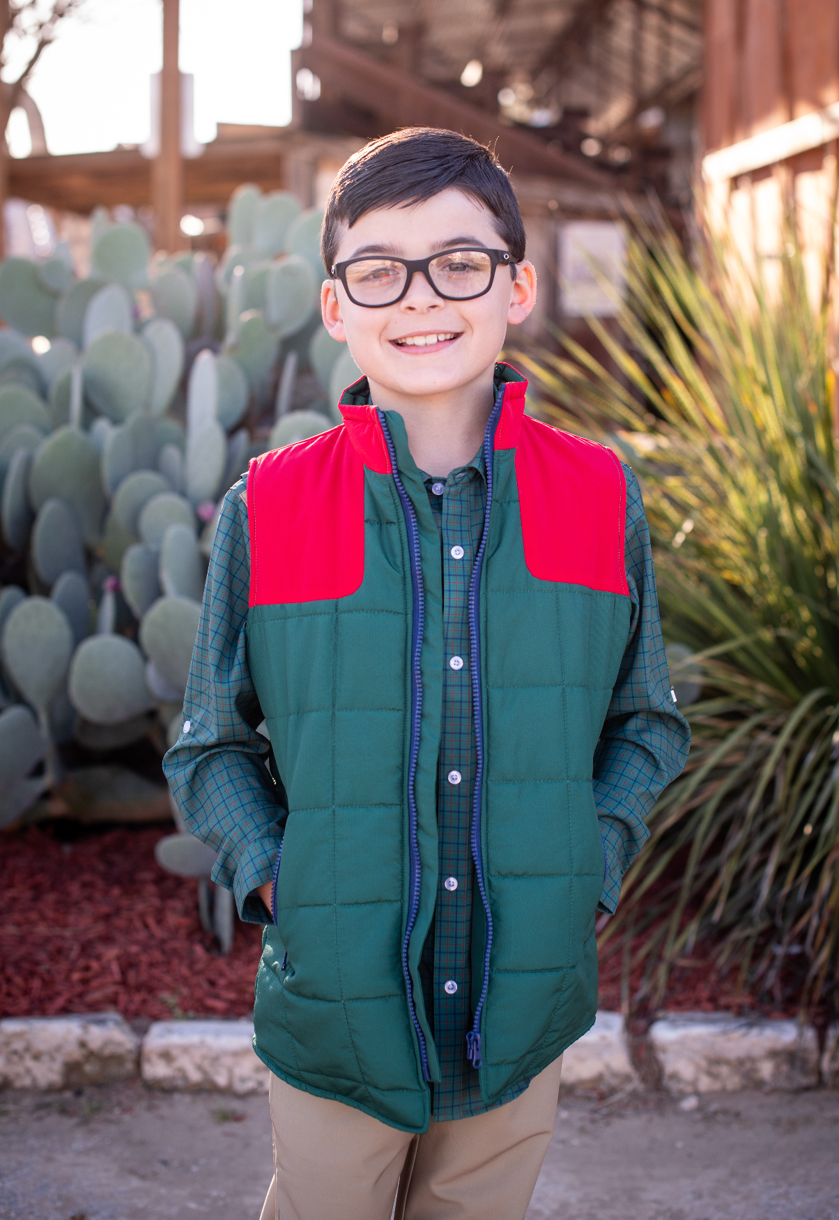 Green/Red Tattersall Vest