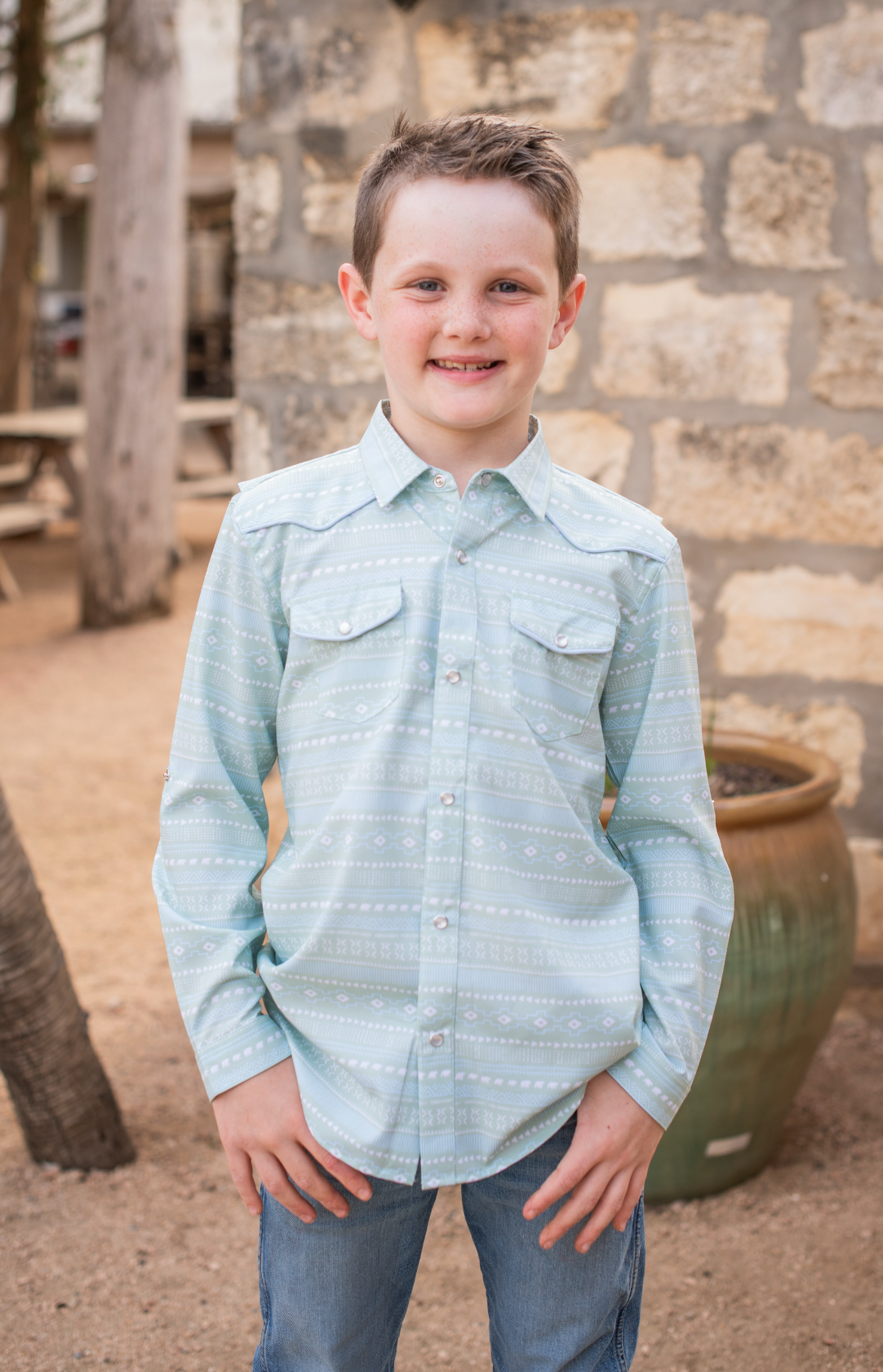 Aztec Stripe '25 Pearl Snap Long Sleeve Shirt