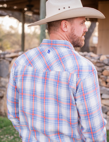 Men's - All American Plaid Pearl Snap Long Sleeve Flannel Shirt