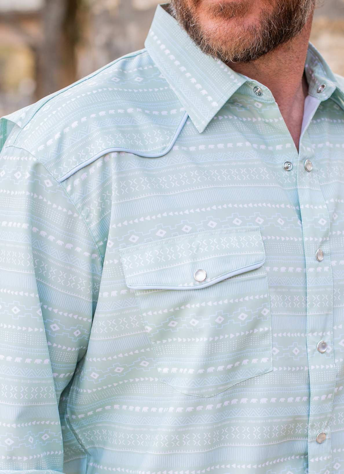 Men's - Aztec Stripe '25 Pearl Snap Long Sleeve Shirt