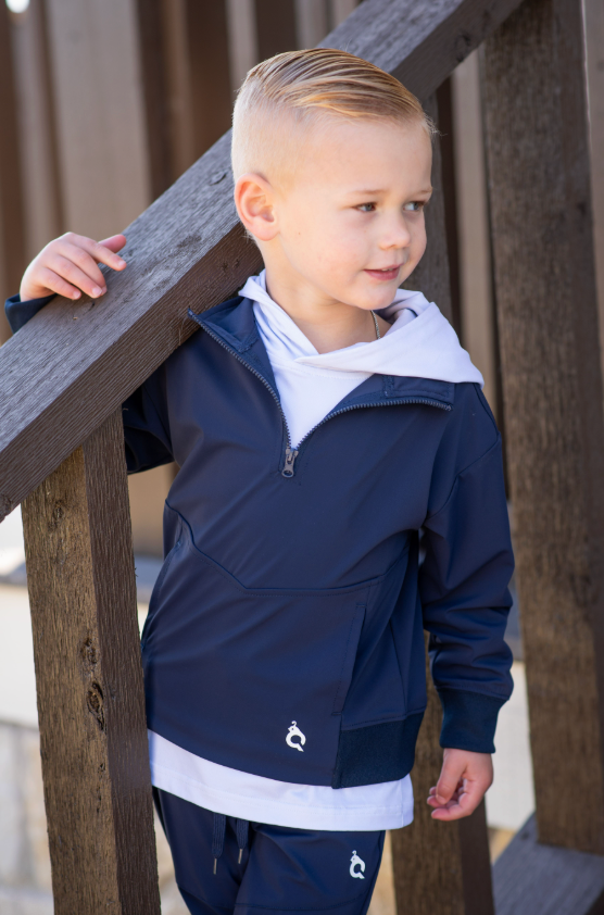 Navy 1/4 Zip Performance Pullover