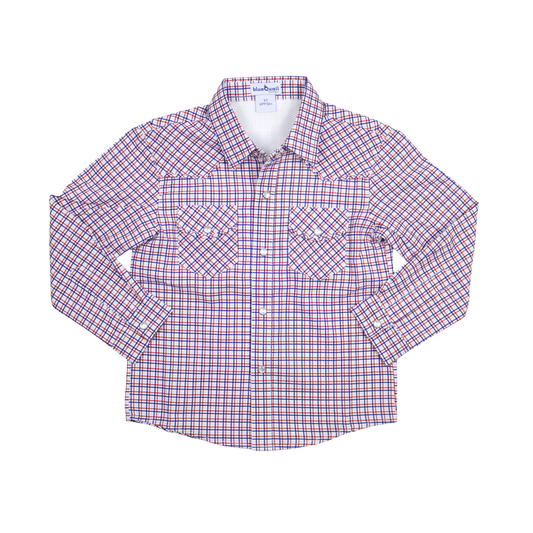 Trinity Plaid Pearl Snap Long Sleeve Shirt