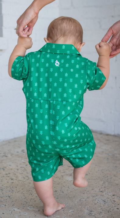 Guayabera - Tortoise Short Sleeve Romper