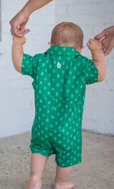 Guayabera - Tortoise Short Sleeve Romper