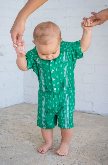 Guayabera - Tortoise Short Sleeve Romper