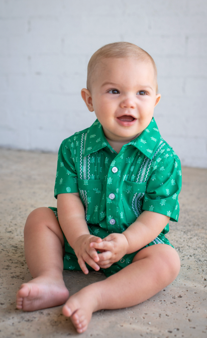 Guayabera - Tortoise Short Sleeve Romper