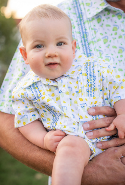 Guayabera - Lemonade Short Sleeve Romper