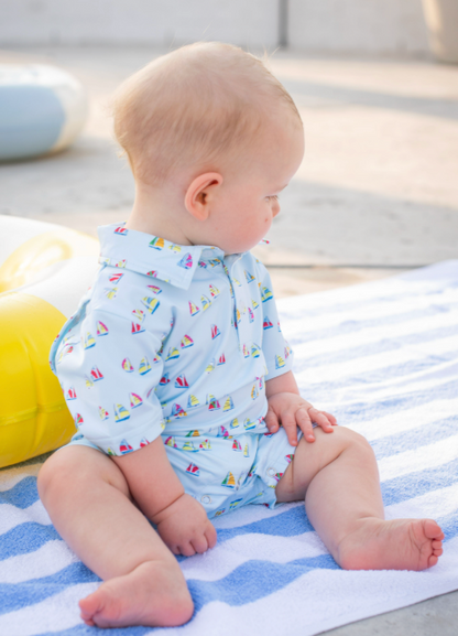 Boat Race Short Sleeve Romper