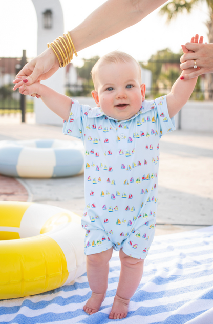 Boat Race Short Sleeve Romper