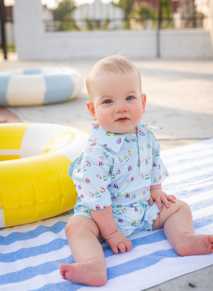 Boat Race Short Sleeve Romper