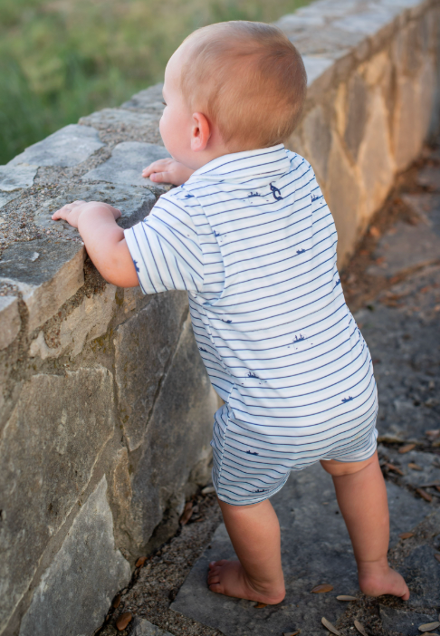 Gone Fishin' Polo Short Sleeve Romper