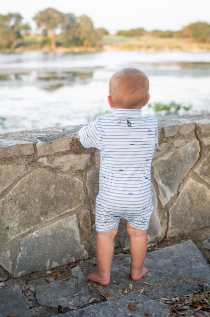 Gone Fishin' Polo Short Sleeve Romper