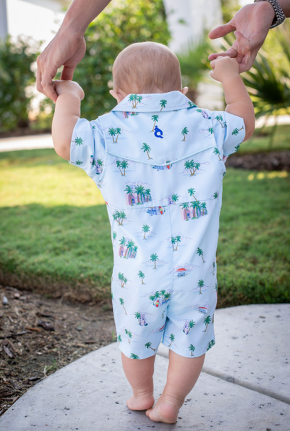 Coastal Getaway Pearl Snap Romper
