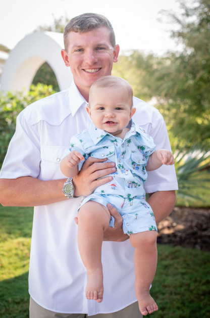 Coastal Getaway Pearl Snap Romper