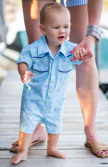 Fisherman Pearl Snap Romper
