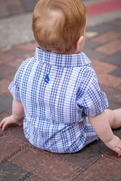 Guayabera - Deepwater Poplin Short Sleeve Romper