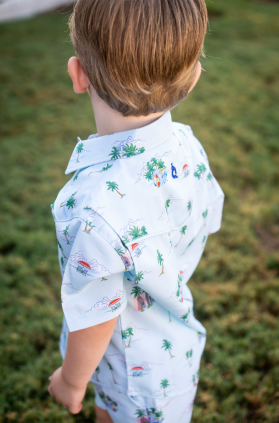 Coastal Getaway Pearl Snap Short Sleeve Shirt