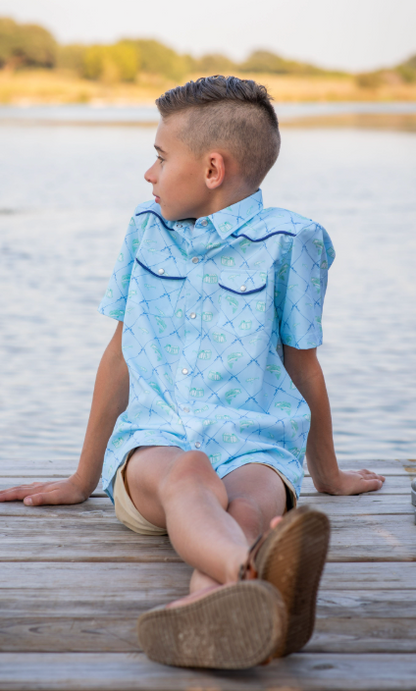 Fisherman Pearl Snap Short Sleeve Shirt