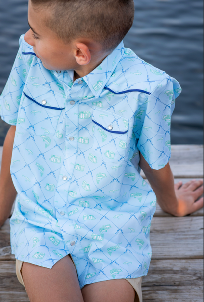 Fisherman Pearl Snap Short Sleeve Shirt