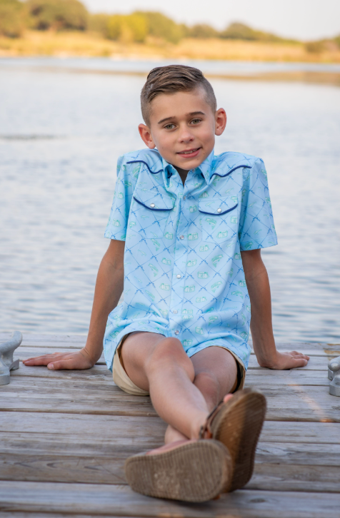 Fisherman Pearl Snap Short Sleeve Shirt