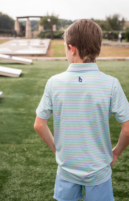 Sherbet Stripe Polo Short Sleeve Shirt