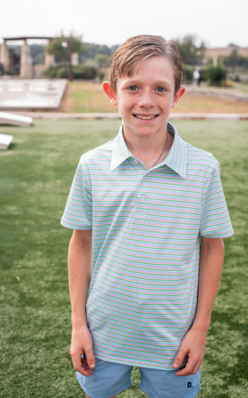 Sherbet Stripe Polo Short Sleeve Shirt