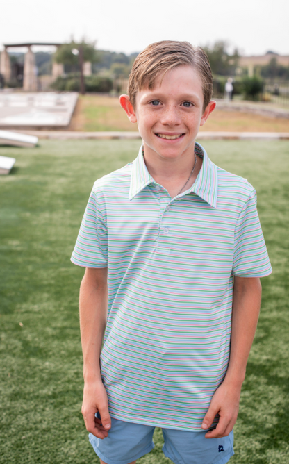 Sherbet Stripe Polo Short Sleeve Shirt